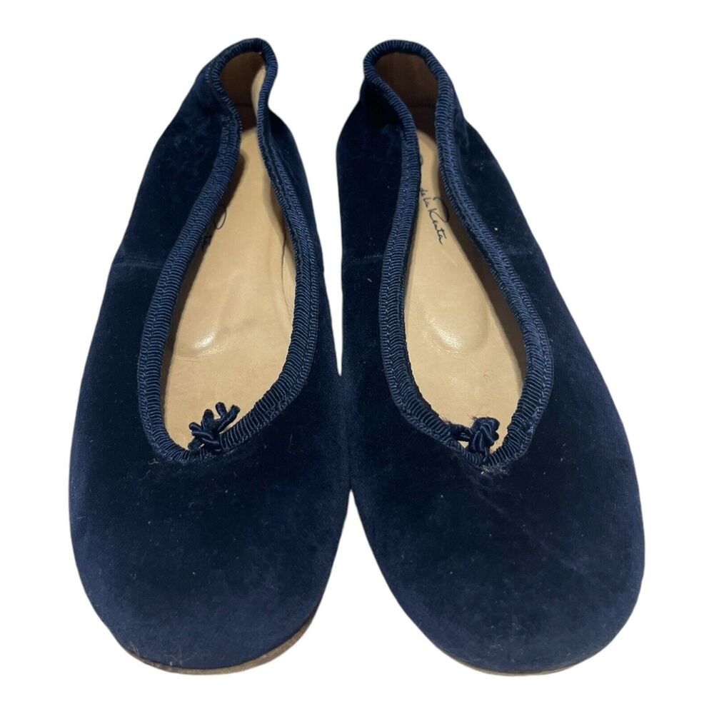 Oscar De La Renta Girls Size 32 US Size 1 Navy Blue Velvet Flats Shoes Holiday